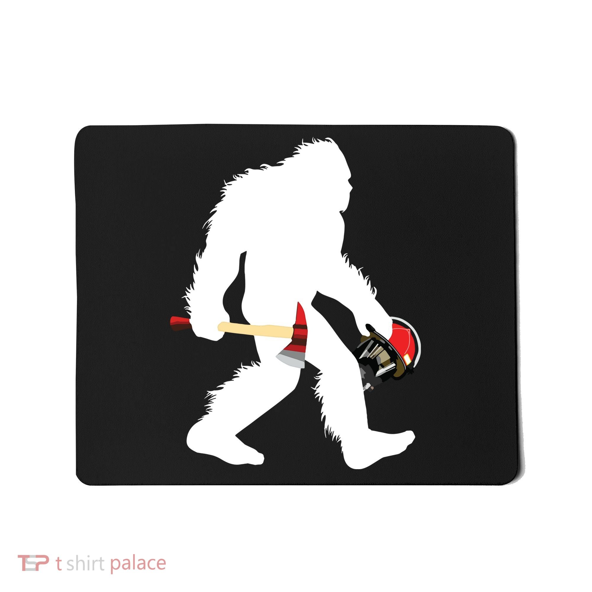 Bigfoot Wildland Firefighter Woodland Sasquatch Fireman Mousepad