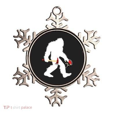 Bigfoot Wildland Firefighter Woodland Sasquatch Fireman Ornament