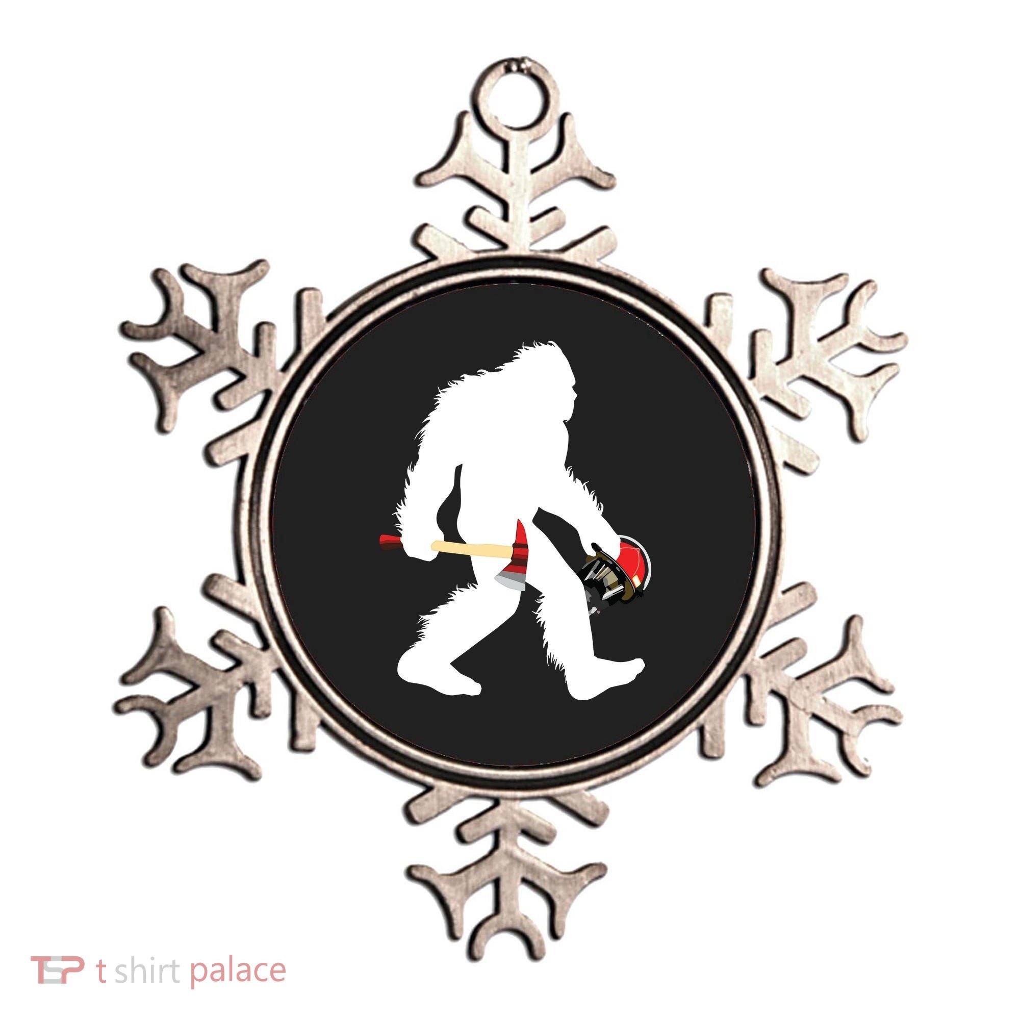 Bigfoot Wildland Firefighter Woodland Sasquatch Fireman Ornament