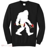 Bigfoot Wildland Firefighter Woodland Sasquatch Fireman Tall Sweatshirt thumb 0