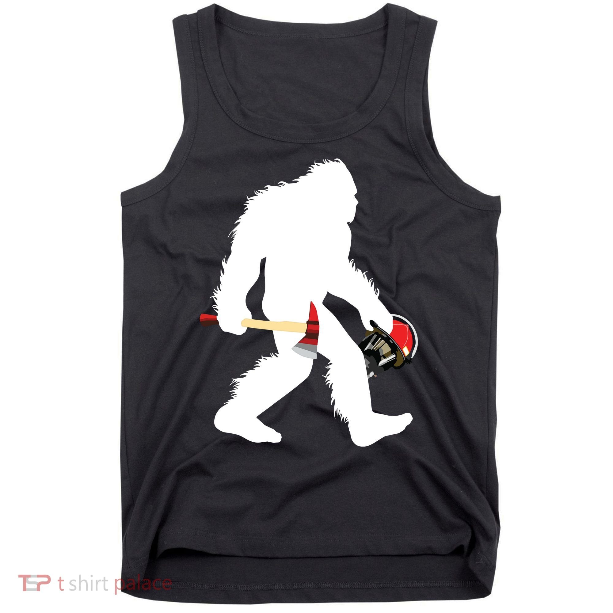 Bigfoot Wildland Firefighter Woodland Sasquatch Fireman Tank Top