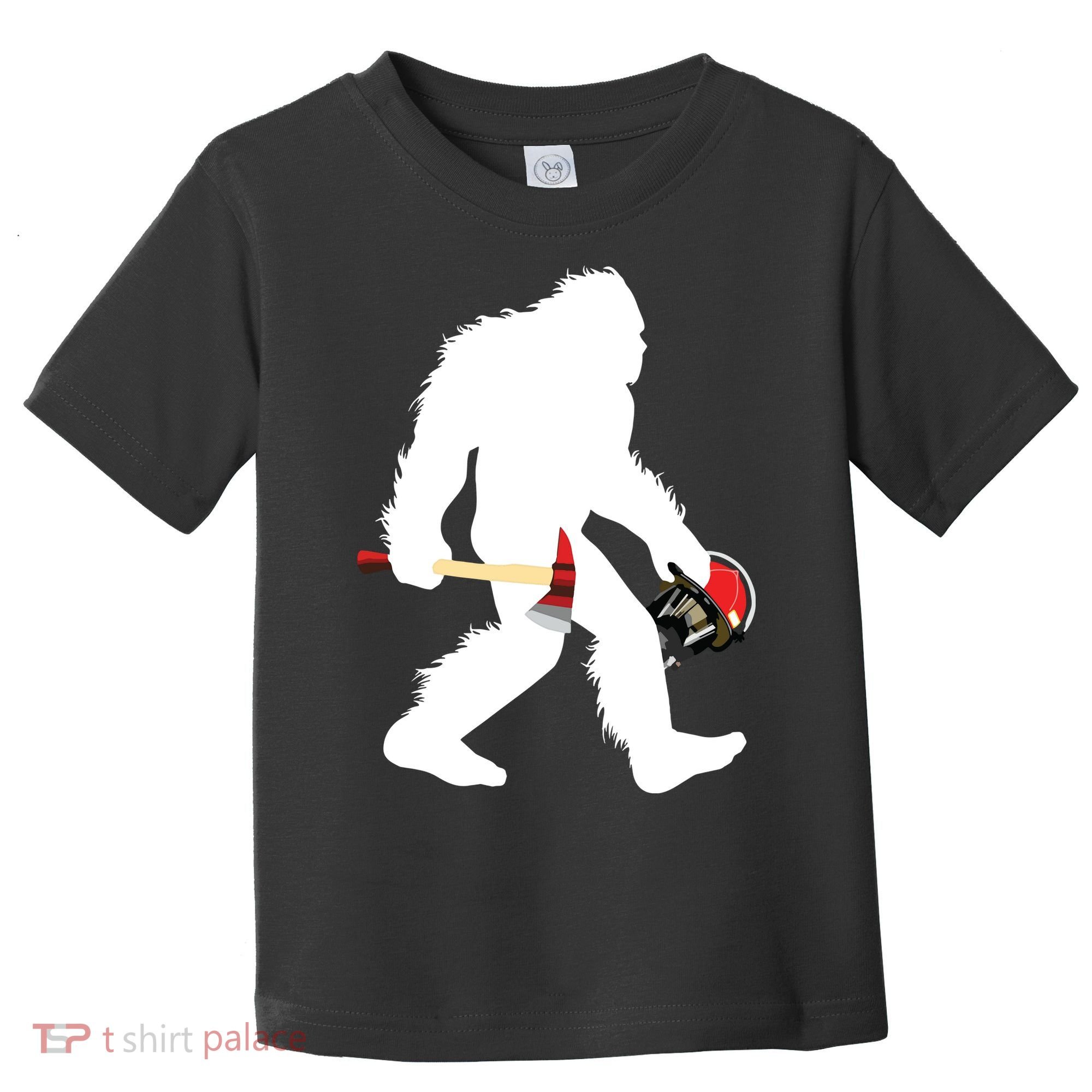 Bigfoot Wildland Firefighter Woodland Sasquatch Fireman Toddler T-Shirt
