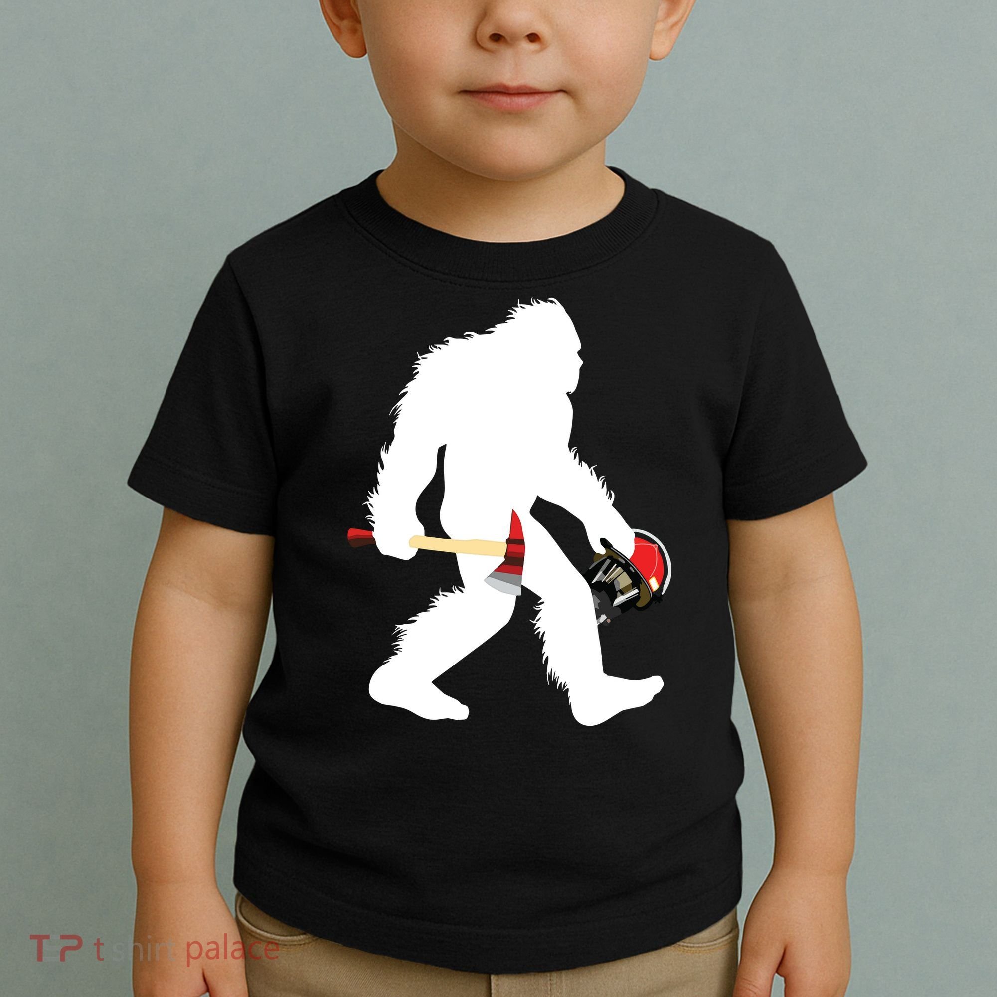 Bigfoot Wildland Firefighter Woodland Sasquatch Fireman Toddler T-Shirt
