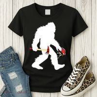Bigfoot Wildland Firefighter Woodland Sasquatch Fireman Women's T-Shirt thumb 3