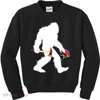 Bigfoot Wildland Firefighter Woodland Sasquatch Fireman Kids Sweatshirt thumb 0