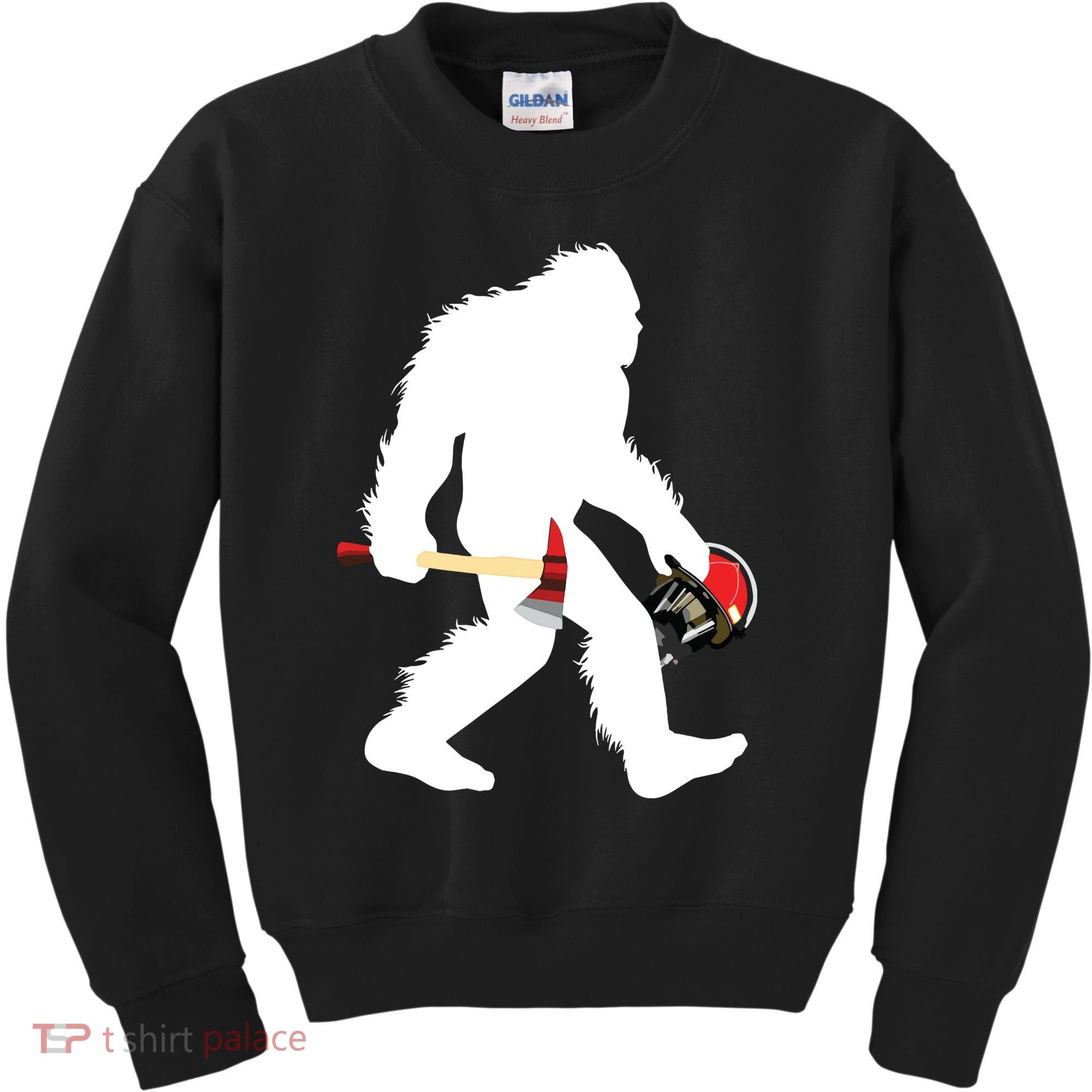 Bigfoot Wildland Firefighter Woodland Sasquatch Fireman Kids Sweatshirt