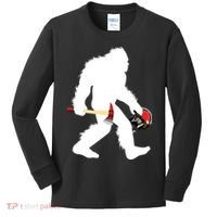 Bigfoot Wildland Firefighter Woodland Sasquatch Fireman Kids Long Sleeve Shirt thumb 0