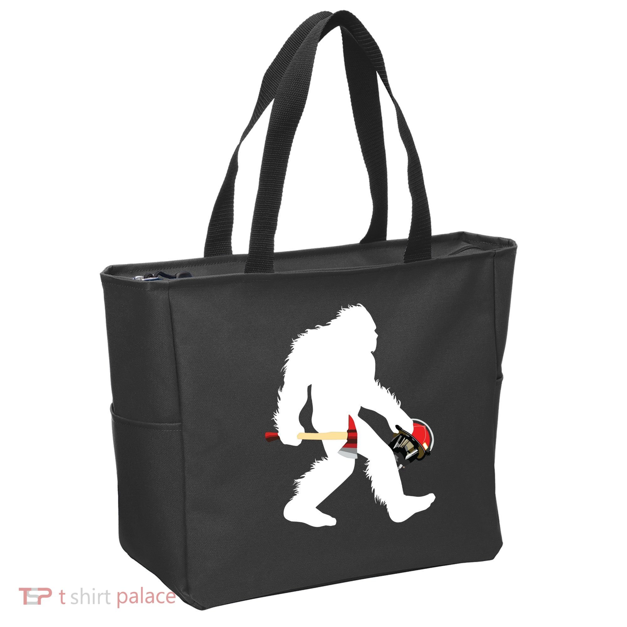 Bigfoot Wildland Firefighter Woodland Sasquatch Fireman Tote Bag