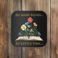 Book With Flower So Many Books Little Time Love To Read Coaster thumb 0