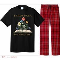 Book With Flower So Many Books Little Time Love To Read Pajama Set thumb 0