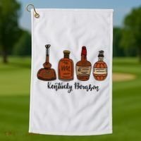 Bourbon Whiskey Favorite Bourbons Distillery Golf Towel thumb 1