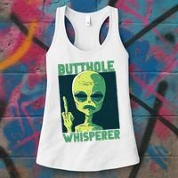 Butthole Whisperer Funny Aliens Sarcastic Adult Humour Women's Tank Top thumb 3