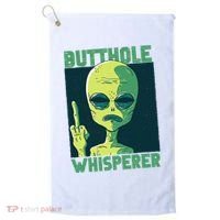 Butthole Whisperer Funny Aliens Sarcastic Adult Humour Golf Towel thumb 0