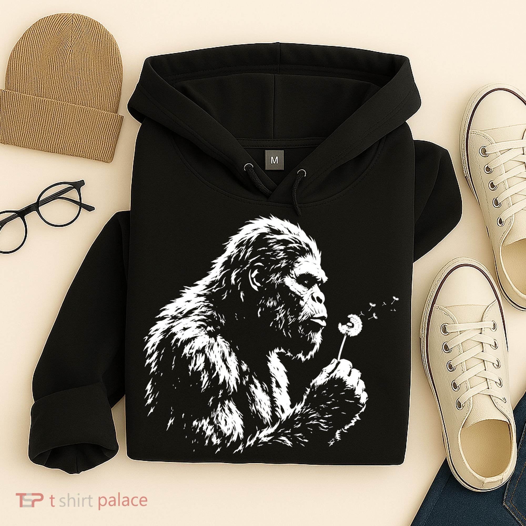 Blowing Wishes Funny Bigfoot Dandelion Hoodie