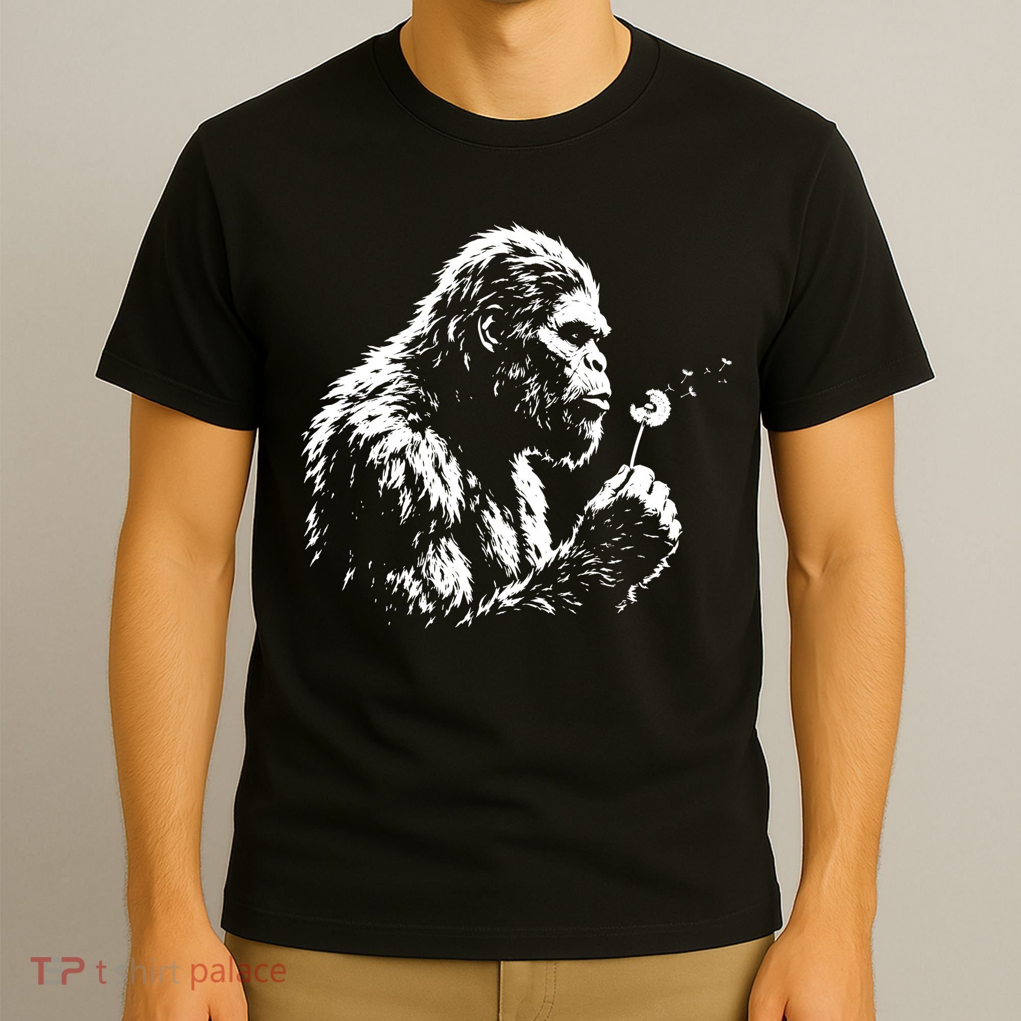 Blowing Wishes Funny Bigfoot Dandelion T-Shirt