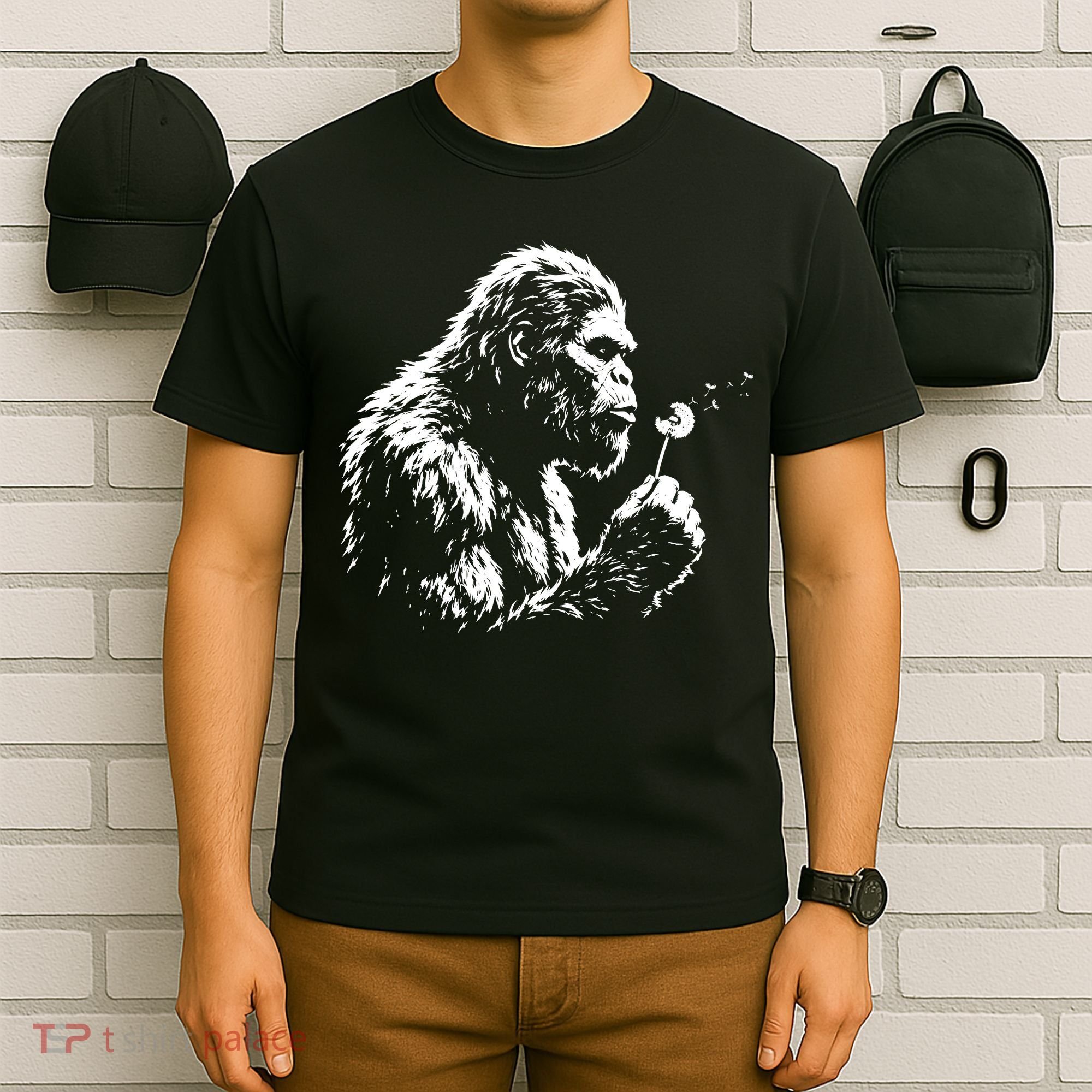 Blowing Wishes Funny Bigfoot Dandelion T-Shirt