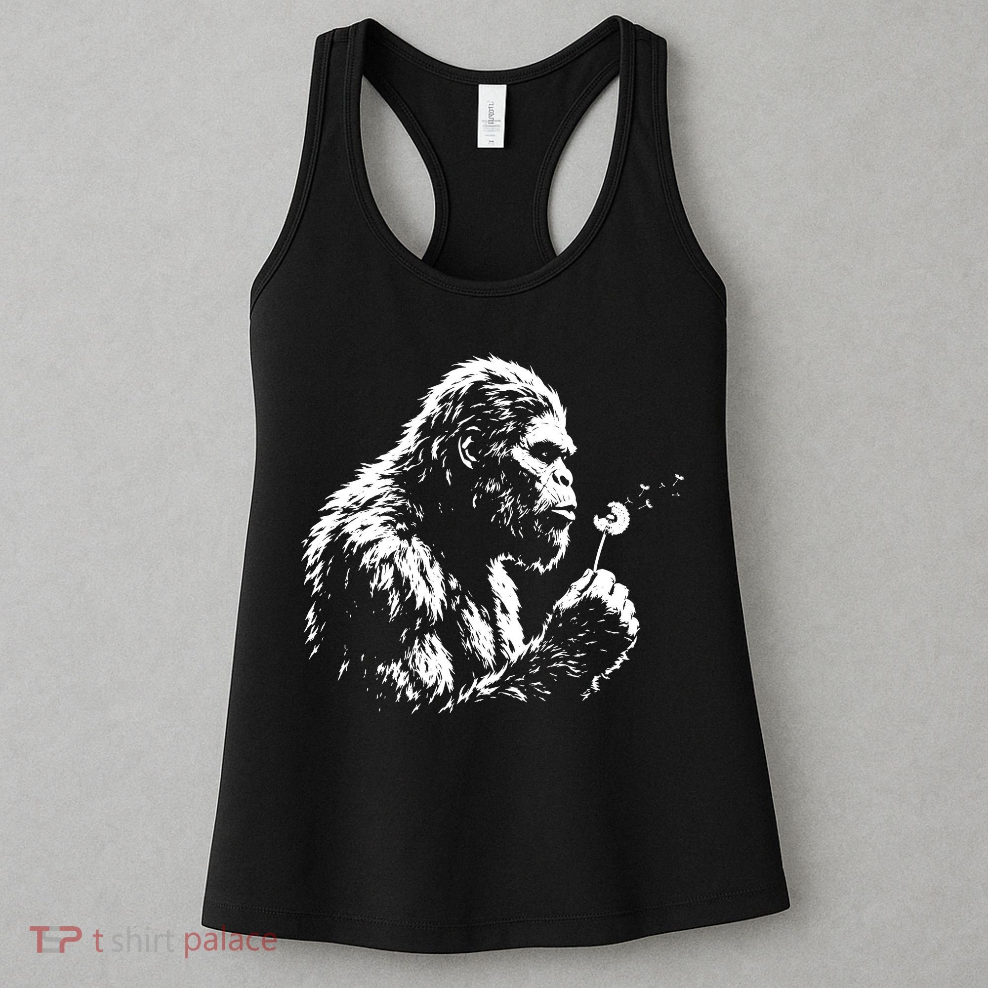 Blowing Wishes Funny Bigfoot Dandelion Women's Tank Top