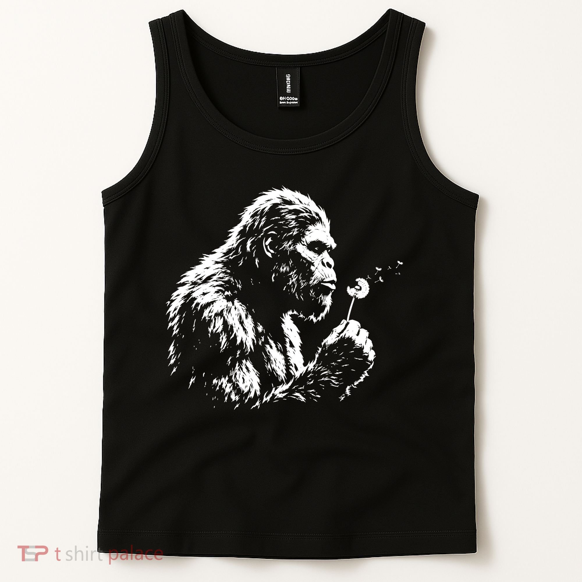 Blowing Wishes Funny Bigfoot Dandelion Tank Top
