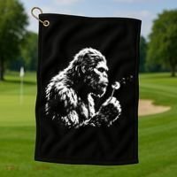 Blowing Wishes Funny Bigfoot Dandelion Golf Towel thumb 1