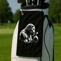Blowing Wishes Funny Bigfoot Dandelion Golf Towel thumb 2