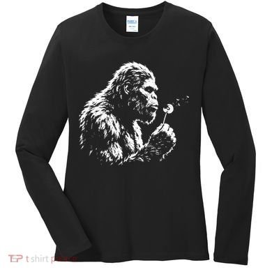 Blowing Wishes Funny Bigfoot Dandelion Women's Long Sleeve Shirt