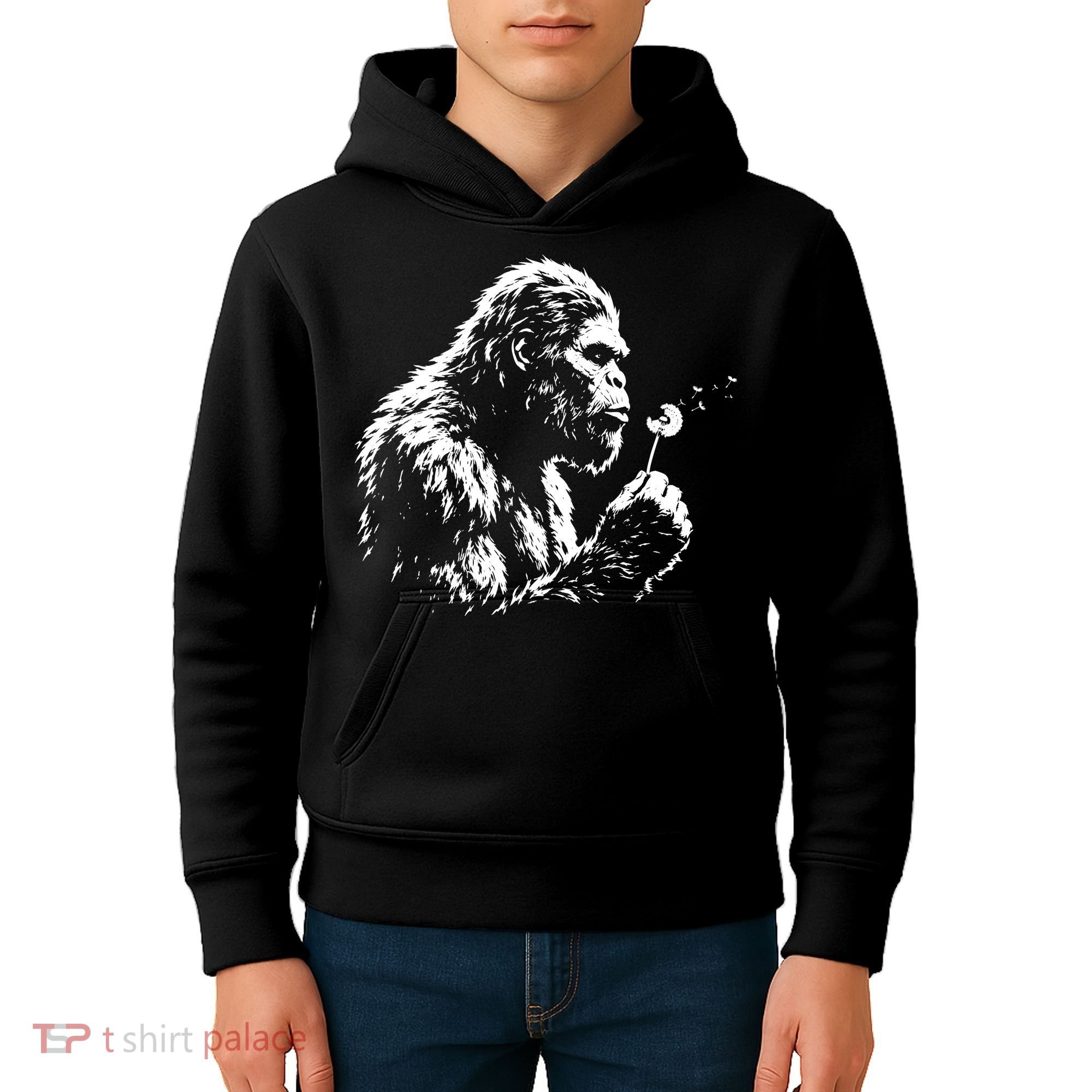 Blowing Wishes Funny Bigfoot Dandelion Kids Hoodie