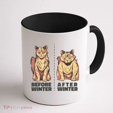 Before Winter Funny Cat Coffee Mug back