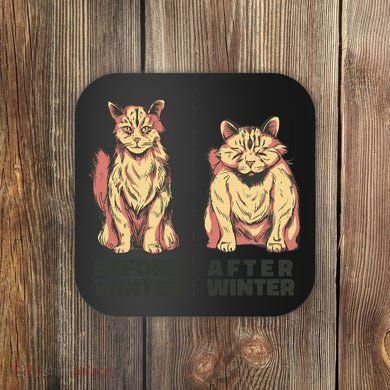 Before Winter Funny Cat Coaster
