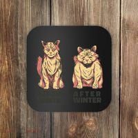 Before Winter Funny Cat Coaster thumb 0
