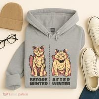 Before Winter Funny Cat Hoodie thumb 4