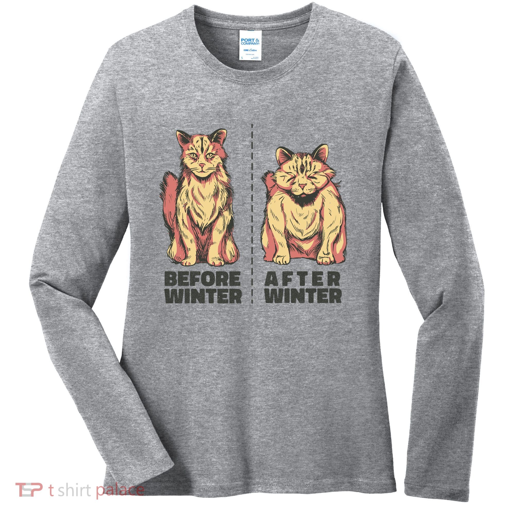 Before Winter Funny Cat Women's Long Sleeve Shirt