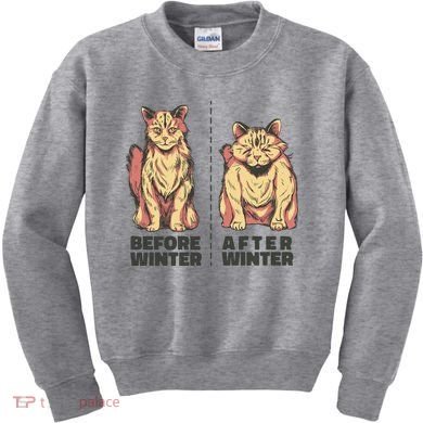 Before Winter Funny Cat Kids Sweatshirt