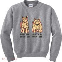 Before Winter Funny Cat Kids Sweatshirt thumb 0