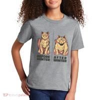 Before Winter Funny Cat Kids T-Shirt thumb 2