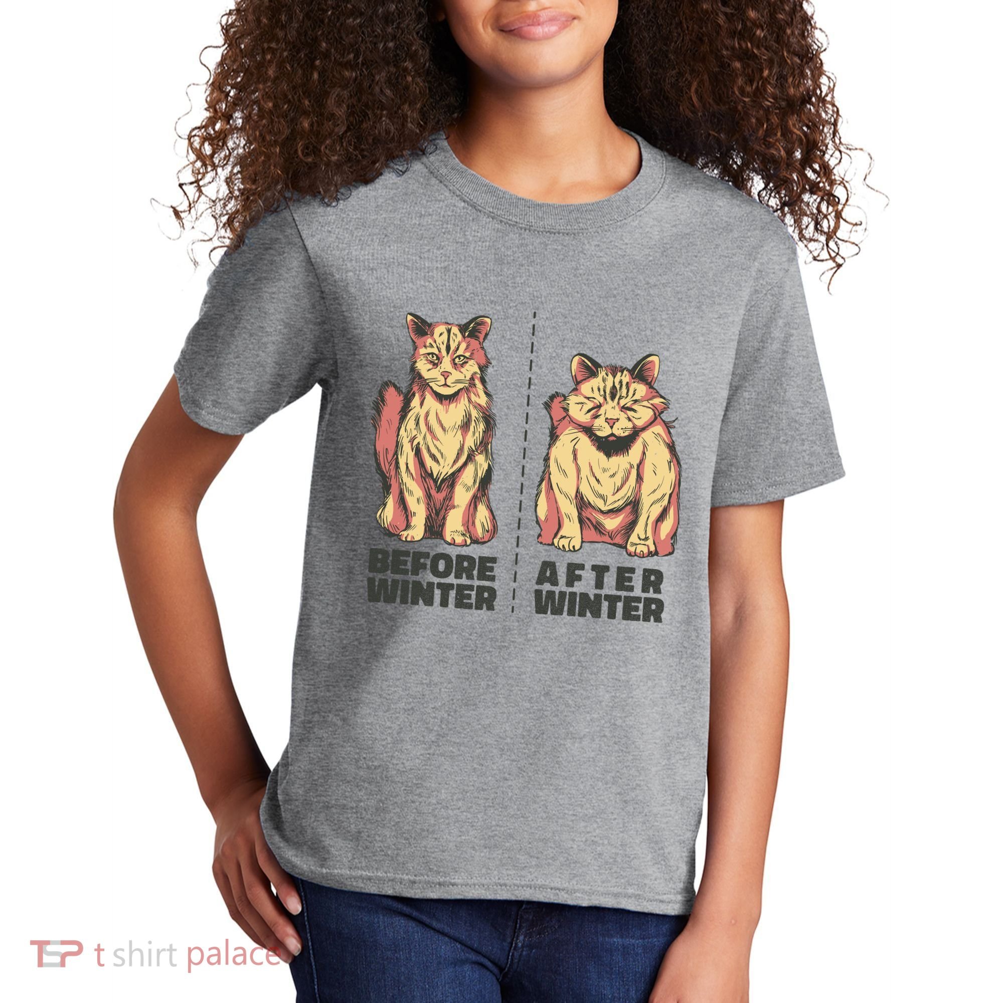 Before Winter Funny Cat Kids T-Shirt