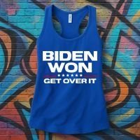 Biden Won Get Over It Patriotic Pro Joe Anti Trump Funny Women's Tank Top thumb 3