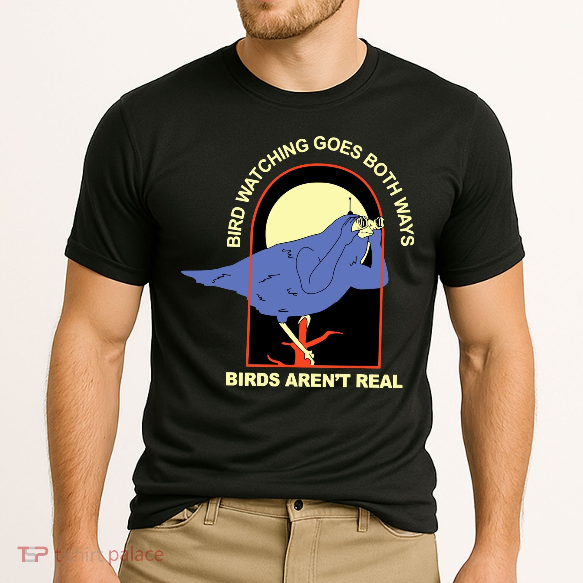 Bird Watching Goes Both Ways Bird Aren’T Real Cooling Performance Crew T-Shirt