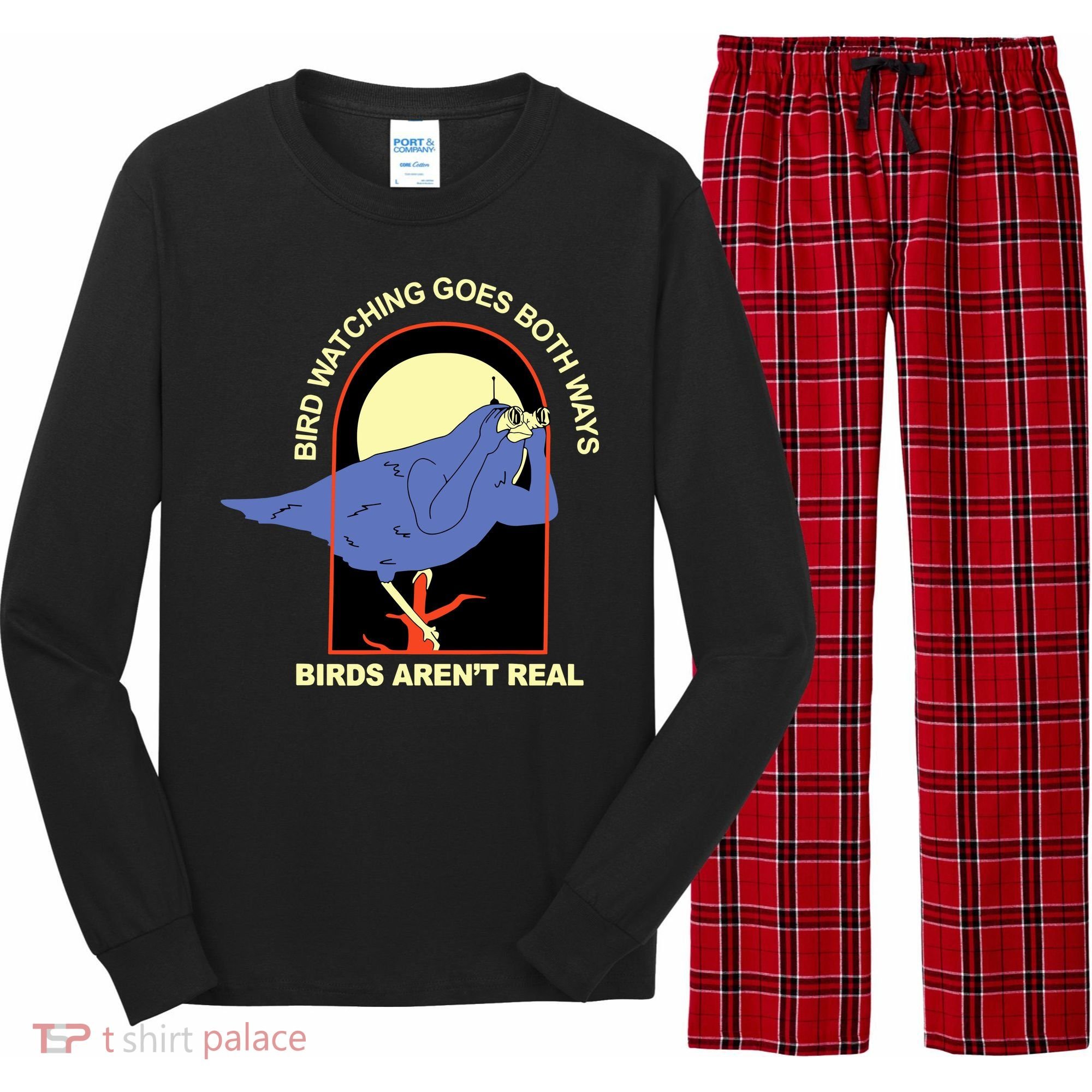 Bird Watching Goes Both Ways Bird Aren’T Real Long Sleeve Pajama Set
