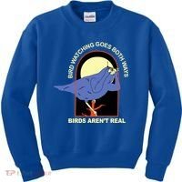 Bird Watching Goes Both Ways Bird Aren’T Real Kids Sweatshirt thumb 0
