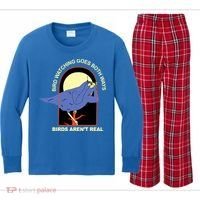 Bird Watching Goes Both Ways Bird Aren’T Real Kids Long Sleeve Plaid Pajama Set thumb 0
