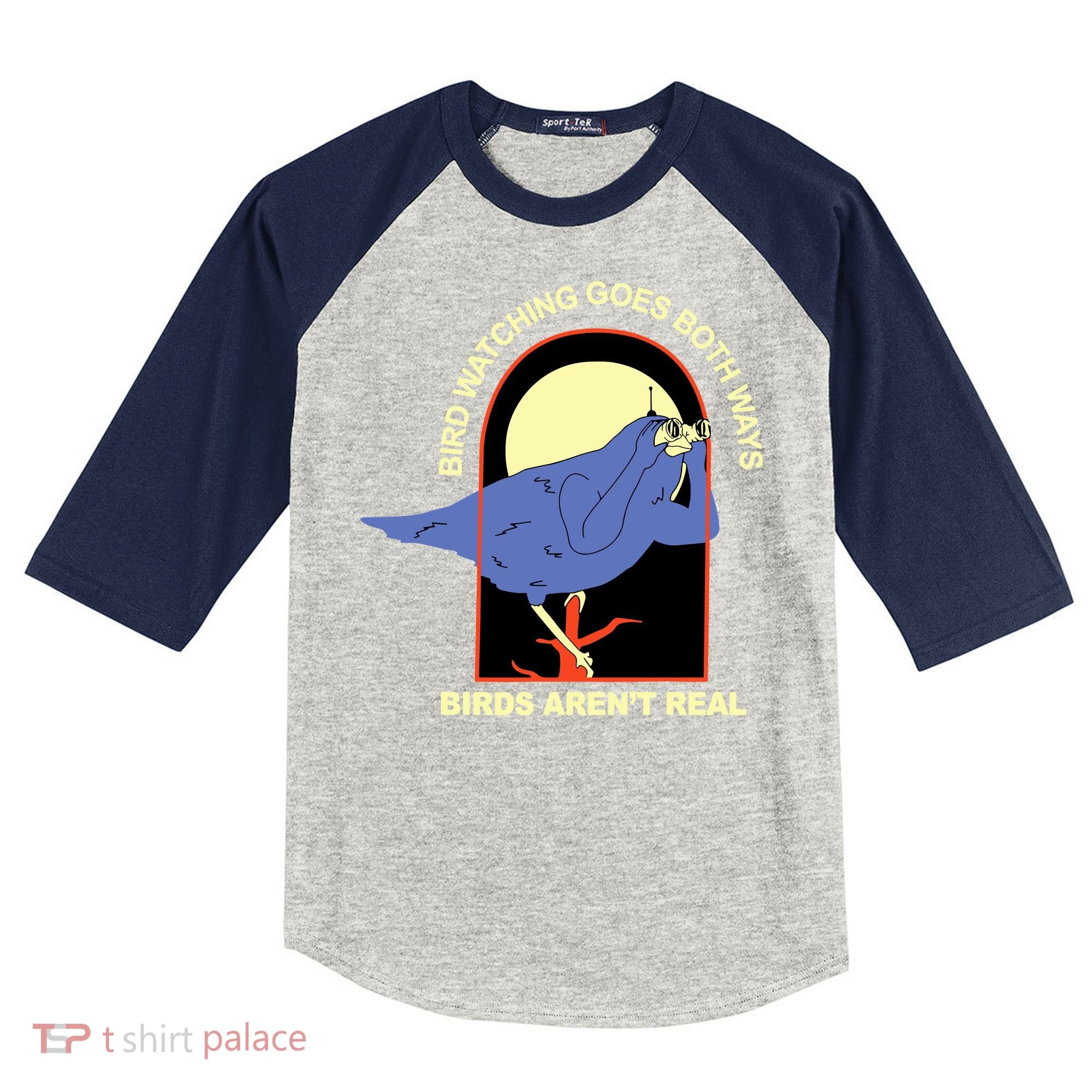 Bird Watching Goes Both Ways Bird Aren’T Real Kids Colorblock Raglan Jersey