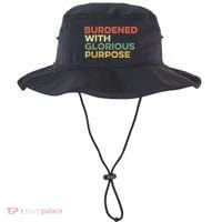 Burdened With Glorious Purpose Quote Meme Funny Saying Bucket Hat thumb 0