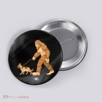Bigfoot Walking German Shepherd Button thumb 0