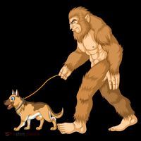 Bigfoot Walking German Shepherd Bucket Hat thumb 4