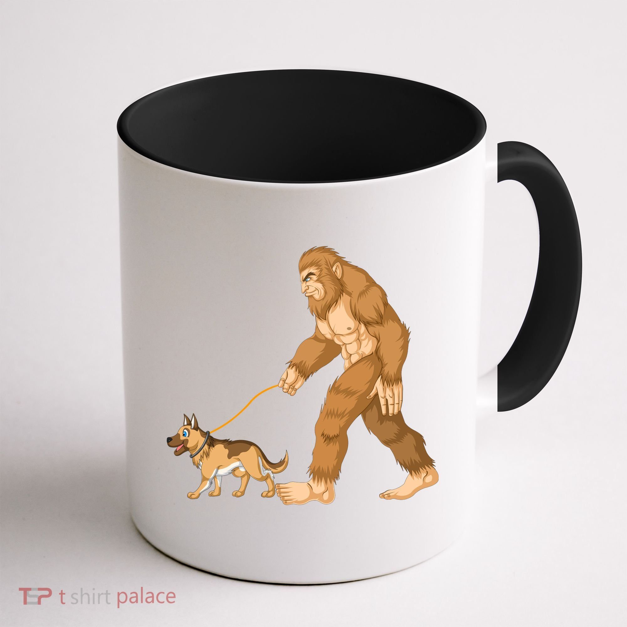 Bigfoot Walking German Shepherd Coffee Mug