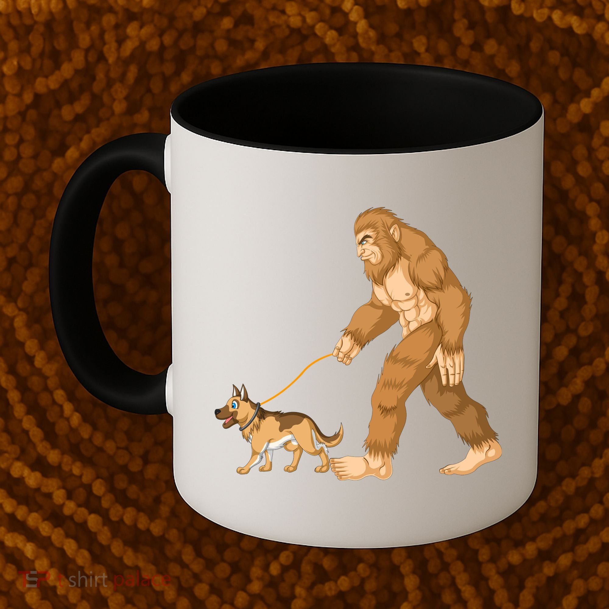 Bigfoot Walking German Shepherd Coffee Mug