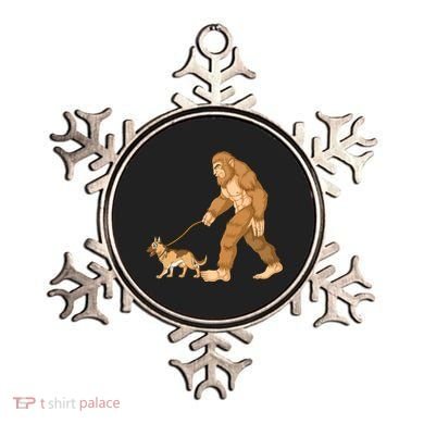 Bigfoot Walking German Shepherd Ornament