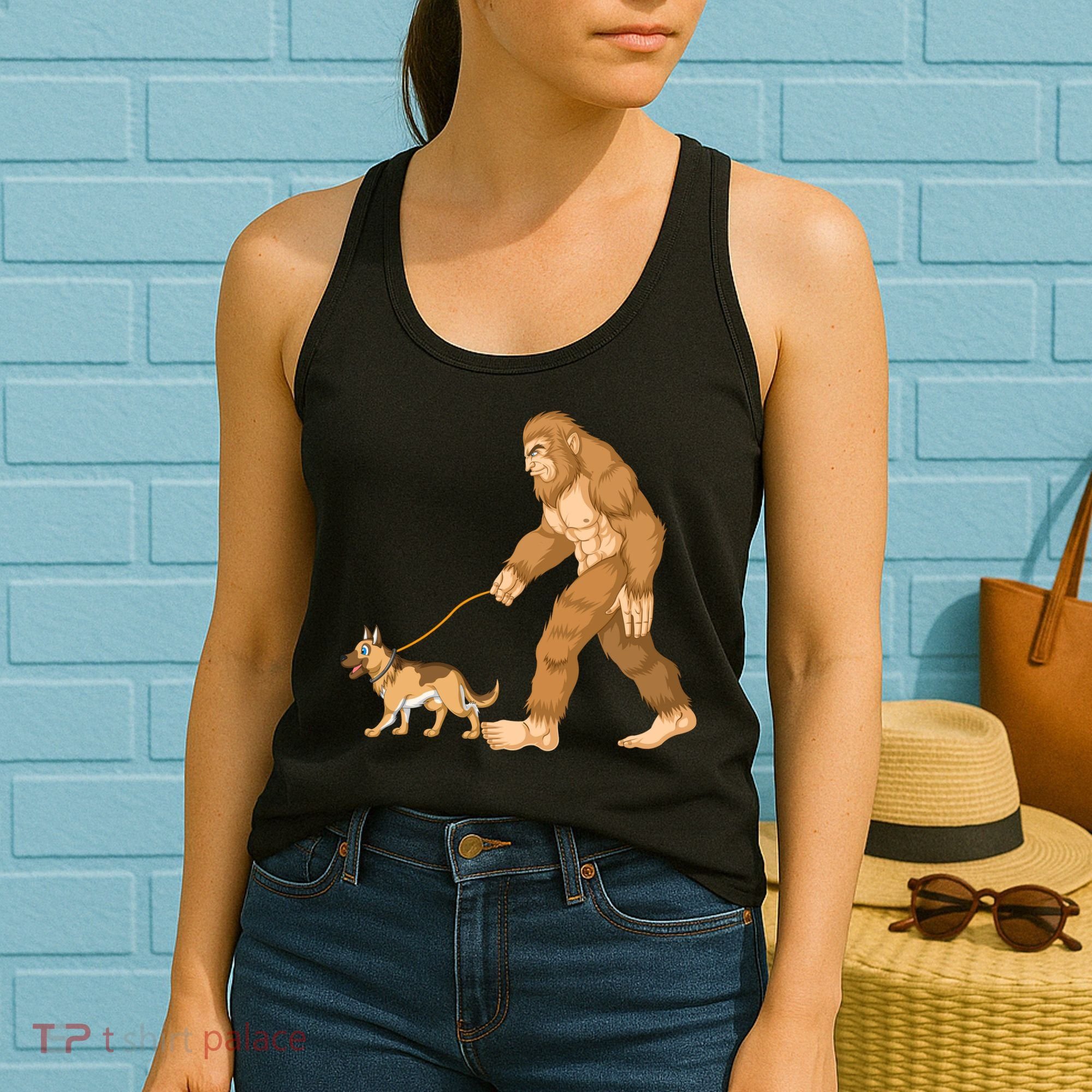 Bigfoot Walking German Shepherd Women's Tank Top