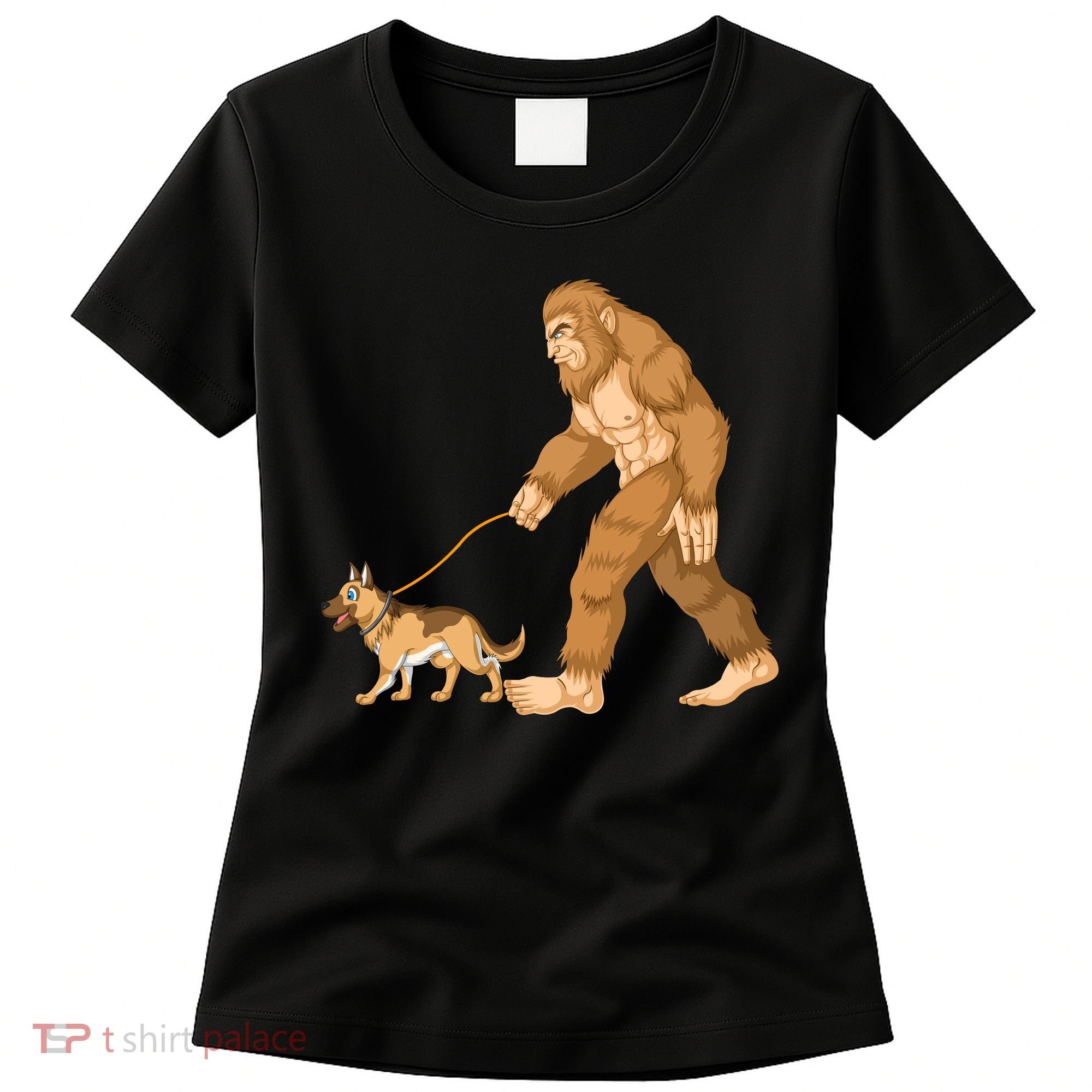 Bigfoot Walking German Shepherd Women's T-Shirt