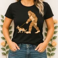 Bigfoot Walking German Shepherd Women's T-Shirt thumb 2